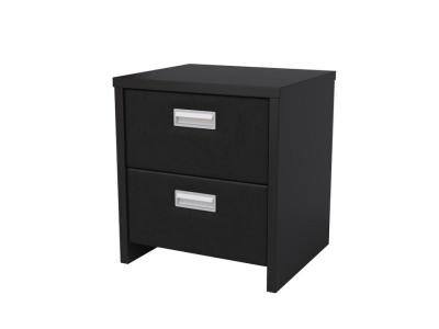 Тумба Райтон Como/Veda (2 ящика) 45×40×50 ЛДСП Черная+экокожа (Черный/Черный) фото #1