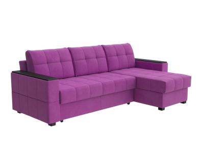 Орматек Угловой диван-кровать Dusseldorf (Ткань: Велюр Enigma 32 Фиолетовый) 143x202 фото #1