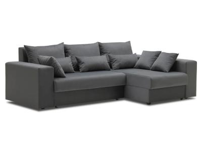 Орматек Угловой диван-кровать Каприо (правый) (Ткань: Велюр Ультра графит серый) 200x140 фото #1