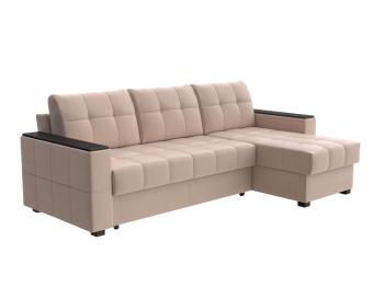 Орматек Угловой диван-кровать Dusseldorf (Ткань: Велюр Forest 730 Миндальный) 143x202