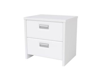 Тумба Райтон Como/Veda (2 ящика) 50×40×50 ЛДСП Белая+экокожа (Белый/Белый)
