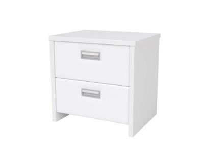 Тумба Райтон Como/Veda (2 ящика) 50×40×50 ЛДСП Белая+экокожа (Белый/Белый) фото #1